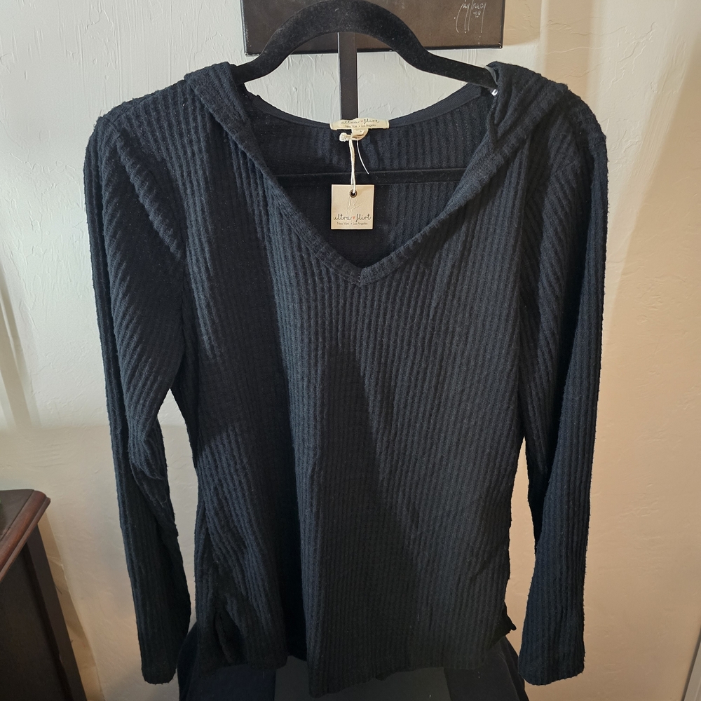Ultra Flirt Charcoal Ribbed Hoodie